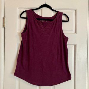 Eddie Bauer Burgundy Embroidered Tank Top Sz M